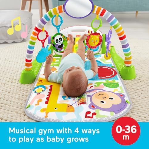 Fisher-Price Deluxe Kick & Play Piano Gym & Maracas, Ages 0+ Months