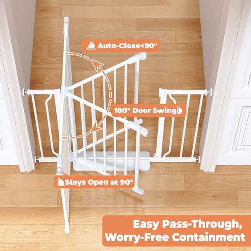 Baby Gate Auto Close, 29"-40" Dog Gate Indoor for Stairs & Doorways
