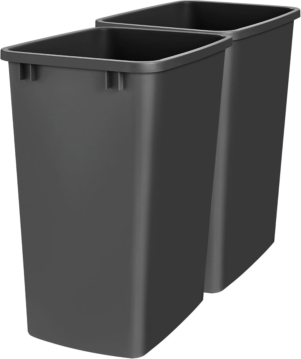 Rev-A-Shelf Double Pullout Garbage Trash Cans for Kitchen Cabinets, 35 Qt