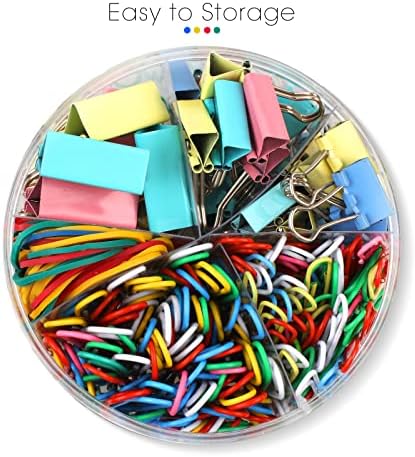 300 Pcs Binder Clips, Rubber Bands, Office Set, Paper Clips, School & Teacher Supplies for Office Desk Essentials (Assorted Sizes)