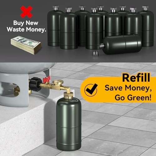 Propane Refill Adapter for 1 lb. Tanks, with Valve and Gauge