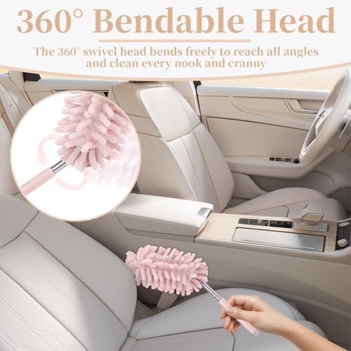 2 PCS Car Interior Duster with Extension Pole, Dusters for Cleaning