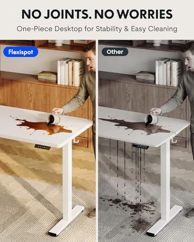 FLEXISPOT EN1 48"x24" One-Piece Standing Desk, White