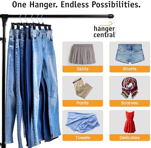 12 inch 30 Pack Pants Hangers Slim Plastic Black