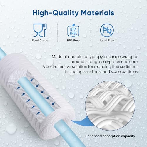 PUREPLUS 5 Micron 10 x 4.5 Whole House Water Filter for Well Water 2 Pack