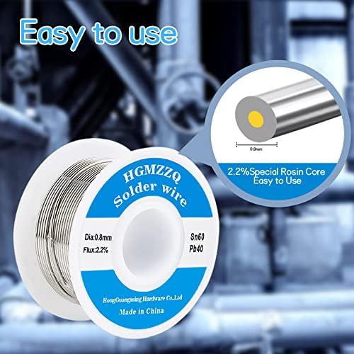 60/40 Tin Lead Solder Wire with Rosin core for Electrical Soldering 0.031 inch(0.8mm-50g)