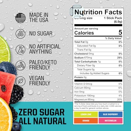 Fire Salt Variety Pack Electrolyte Hydration Sticks, Zero Sugar, 32 Count