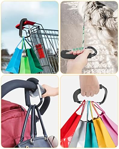 Stroller Hooks, 6.3" Large Stroller Clip, 2 Pack Stroller Hooks for Hanging Bags and Shopping, Stroller Accessories for Mommy, Large Carabiner