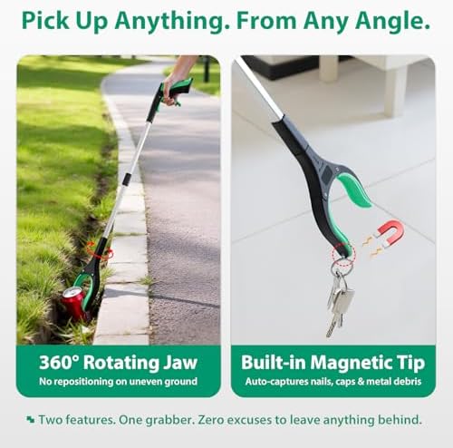 4 Pack 32 Inch Grabber Reacher Tool, Heavy Duty Trash Grabber Tool