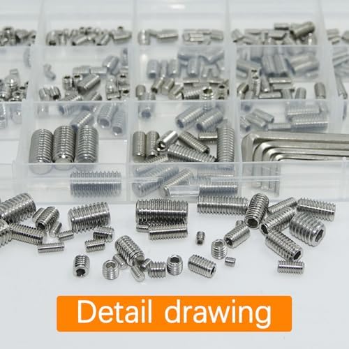 300 Pcs Set Screws, M3 M4 M5 M6 M8 Screws Assortment Kit,Allen Head Screws
