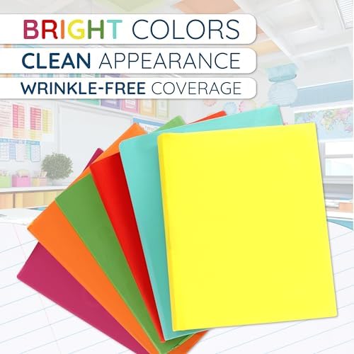 Blue Summit Supplies 6 Stretchable Book Covers, Fabric, Assorted Colors