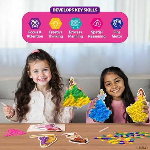 Skillmatics Poke-in Art – Disney Princesses, Wood Craft Kit, Gift for Kids