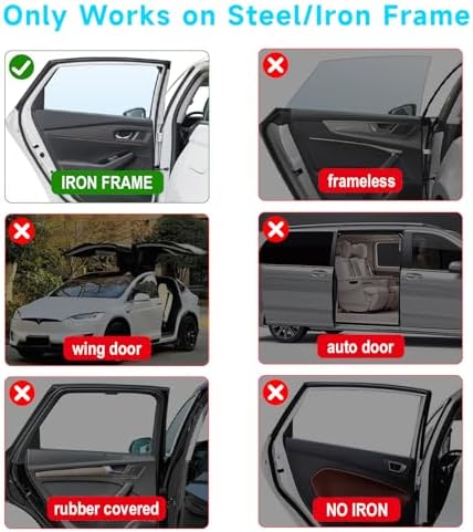 Car Window Shades, 2 PCS Magnetic Double Layer Auto Sun Shade for Side Windows Privacy Full Covers/Half Shade Options Back Car Window Curtains for Baby Protection