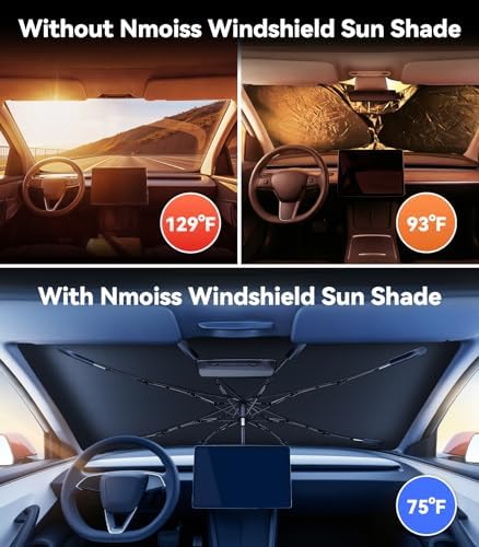 2026 Nmoiss Windshield Sun Shade Umbrella [Vinyl Coating Heat Shield]