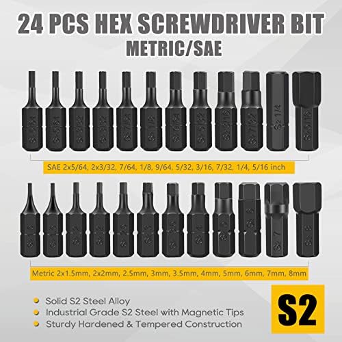 49-Pack Screwdriver Bit Set, Hex Bit Set, Hex Head Drill Bits Set