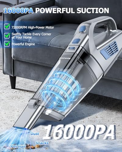 BQYPOWER Handheld Vacuum Cordless Rechargeable, Hand Held Car Vacuum
