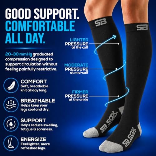 SB SOX Compression Socks for Men & Women (20-30mmHg)