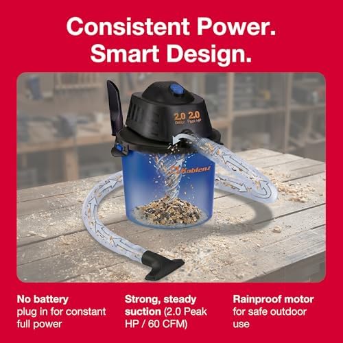 Koblenz WD-2L Wet Dry Vacuum Cleaner, Home Car Garage Workshop, 2.0 PHP