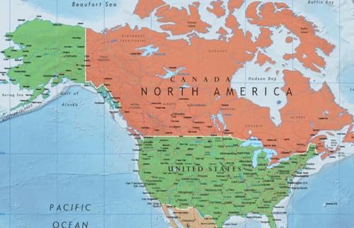 24x36 World and USA Classic Premier 3D Two Wall Map Set (Laminated)