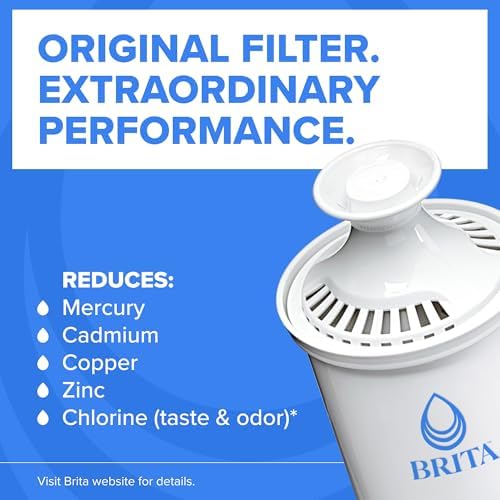 Brita Small 6-Cup Water Filter Pitcher, Includes 1 Filter, White