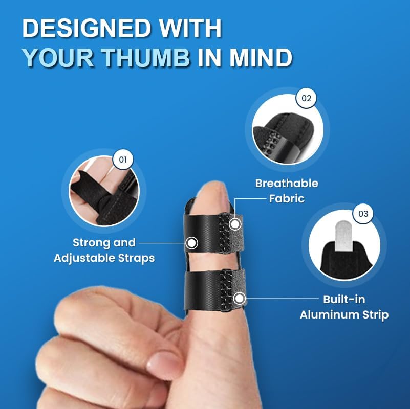 Thumb Splint (2 Pack) Trigger Thumb Splint, Thumb Brace for Pain Relief