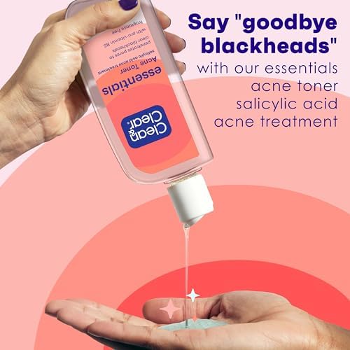 Clean & Clear Essentials Oil-Free Acne Toner, 2% Salicylic Acid, 8 fl oz