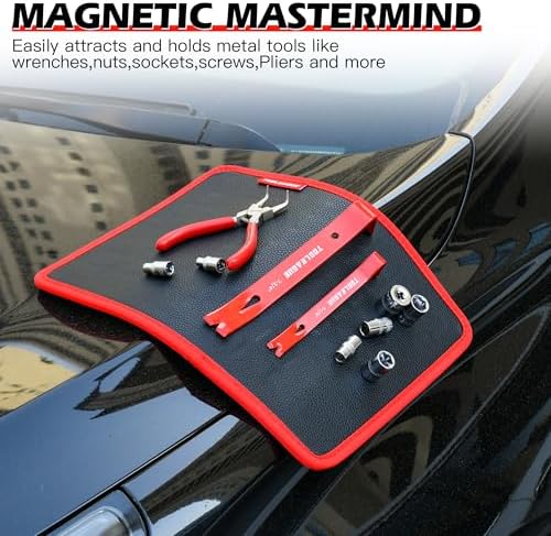 TOOLEAGUE 3Pcs Magnetic Tool Mat with 25Lb Telescoping Magnetic Pickup Pen