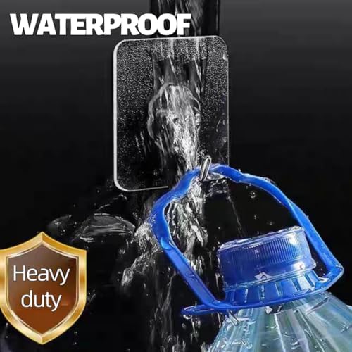 DDMY Adhesive Wall Hooks Clear 50lb(Max) Heavy Duty Hanging Sticky-10 Pack