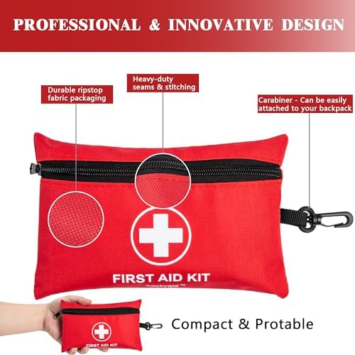 Mini First Aid Kit - 140 Piece Small First Aid Medical Kit