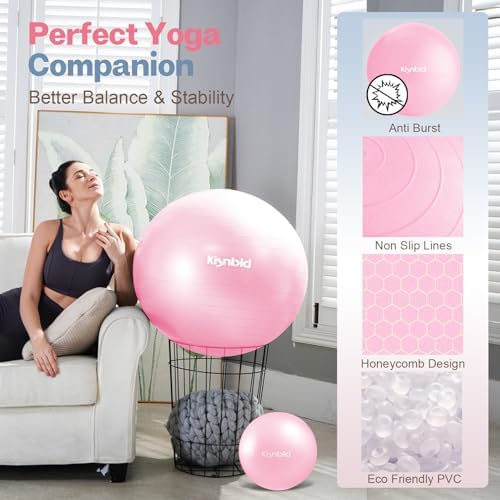 kisnbld Exercise Ball, Extra Thick Yoga Ball for Home Workout & Stability