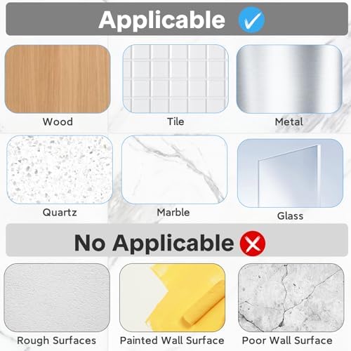 14 Pack Shower Caddy Adhesive Replacement, Strong Adhesive Hooks, Waterproof Shower Adhesive Strips, No Drilling, for Bathroom Storage Shelves and Kitchen Racks