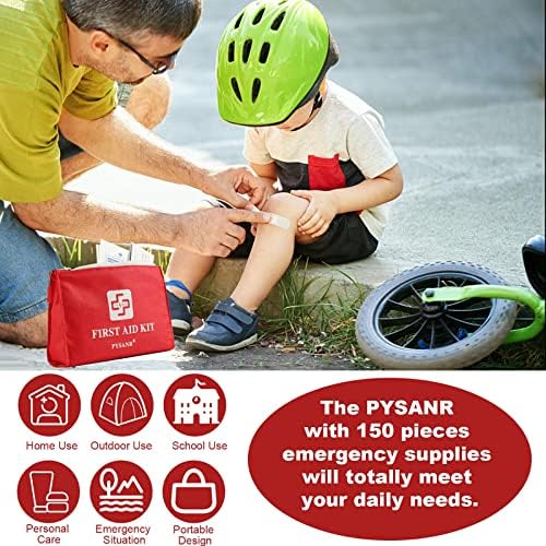 150 Piece Small First Aid Kit Portable Emergency Bag Compact Medical Kit