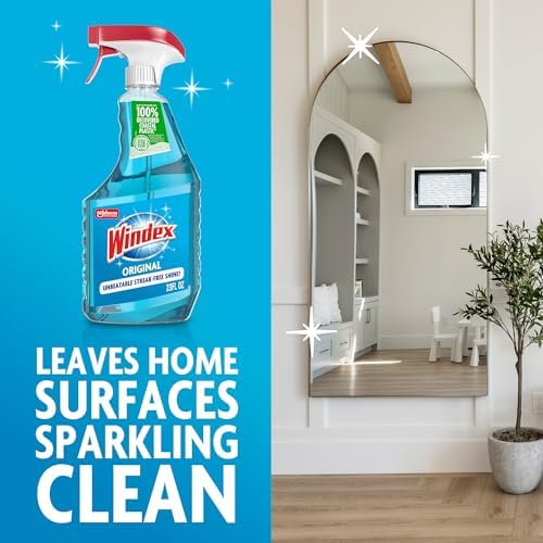 Windex Glass & Window Cleaner Spray Bottle, Original, 23 oz (6-Pack)