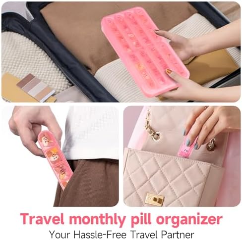 Zoksi Monthly Pill Organizer 1 Time a Day, 30 Day Pill Box Organizer