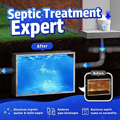 Vacplus Septic Tank Treatment, 12 Pack, 1-Year Supply, 2X Efficiency