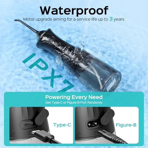 COSLUS C30 Portable Water Dental Flosser Pick Teeth, Upgraded DIY Mode