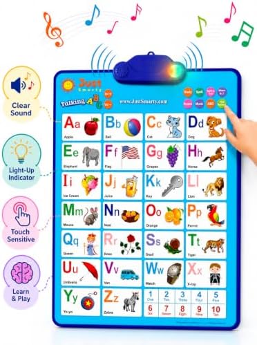 Just Smarty Interactive Alphabet Wall Chart, Blue with Light