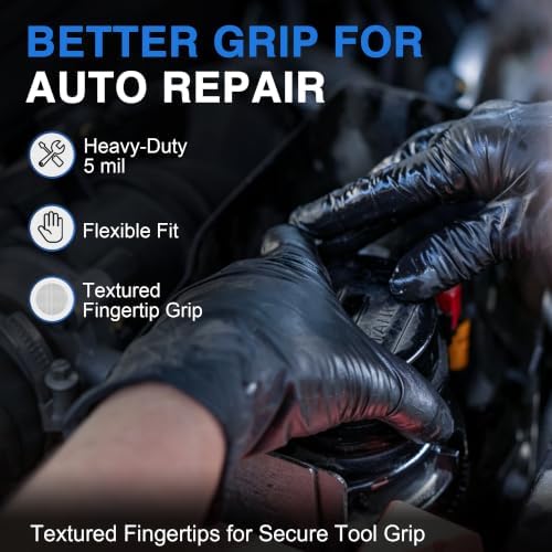 Schneider Black Nitrile Gloves, Gloves Disposable Latex Free, Powder Free