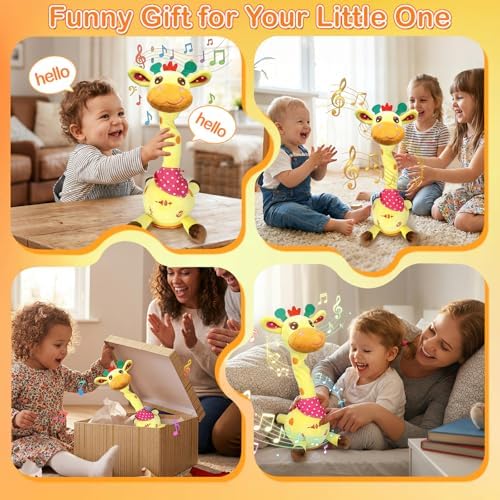 Hunfur Talking Dancing Giraffe Baby Toys,Repeat What You Say