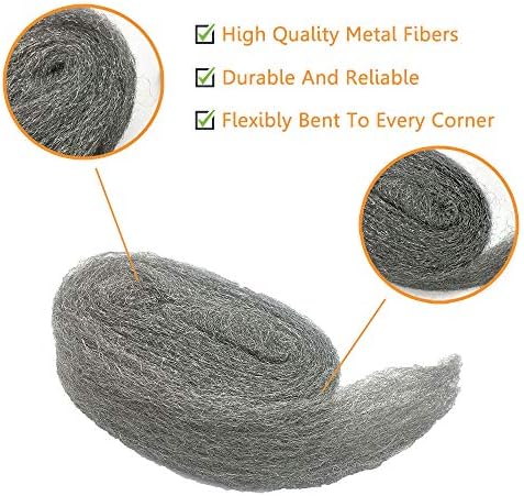 Alabrocon Steel Wool Mice Control, 2 Pack 3" x10 Ft