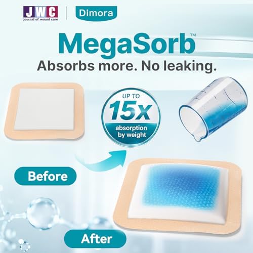 Dimora Silicone Foam Dressing 6"x 6"(10PCS), Silicone Foam Dressing with Border Adhesive 6"x6" Waterproof Wound Dressing Bandage for Wound Care 10 Pack
