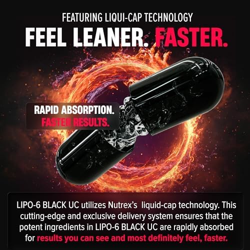 Nutrex Research Lipo-6 Black Ultra Concentrate | Thermogenic Energizing Fat Burner Supplement, Increase Weight Loss, Energy & Intense Focus |Capsule, 60Count