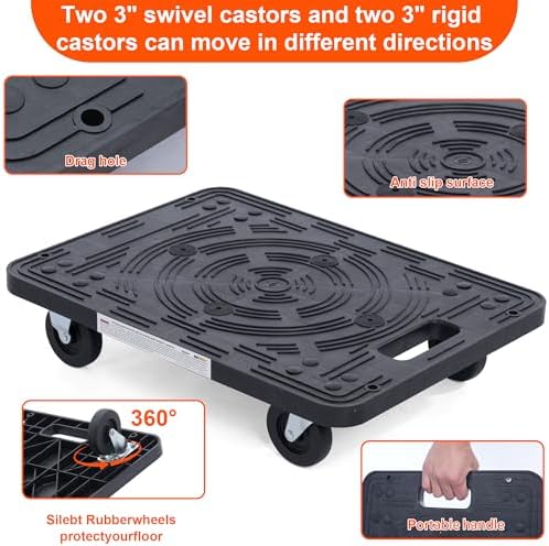 MaxWorks 80854 Furniture Movers Dolly With Wheels - 200 lb. Capacity