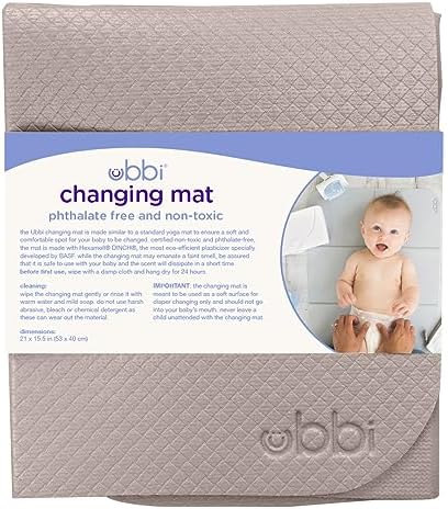 Ubbi On-the-Go Diaper Changing Baby Mat, Taupe