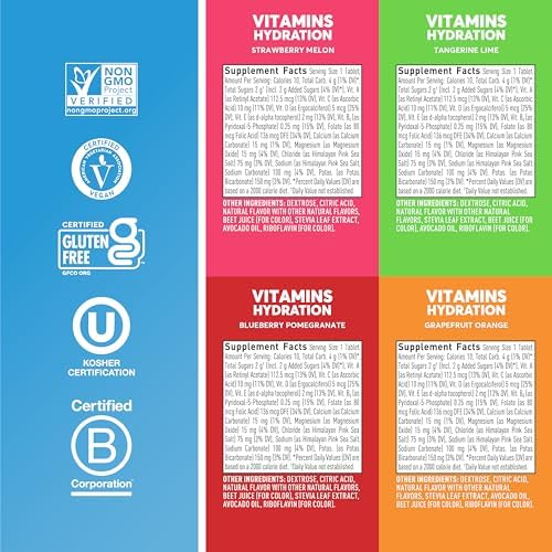 Nuun Vitamins Electrolyte Tablets Mixed Fruit, GF & Vegan, 4 Pack