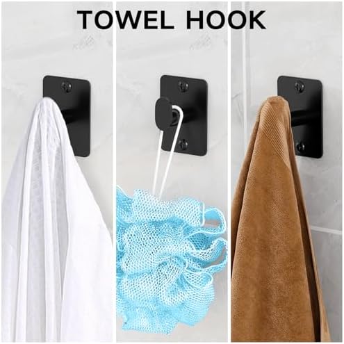 KLJKPA Black Bathroom Accessories Set, 4-Piece Bathroom Hardware Set