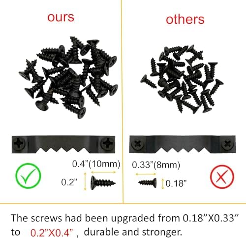 50 Pack Small Metal Sawtooth Picture Hangers with Screws (Black)