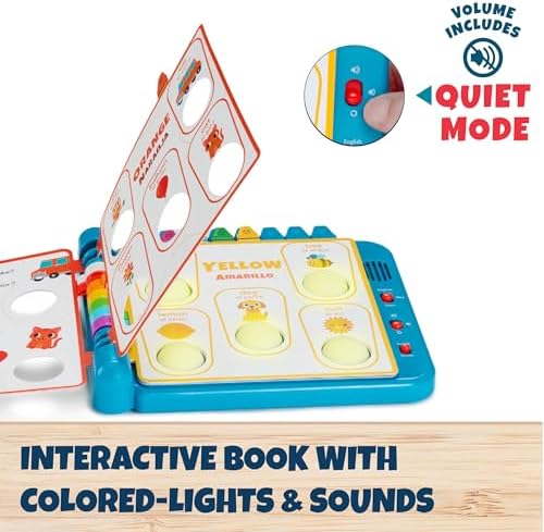 Chuckle & Roar Pop It Book, Colors, English & Spanish, Quiet Mode, 1–4+