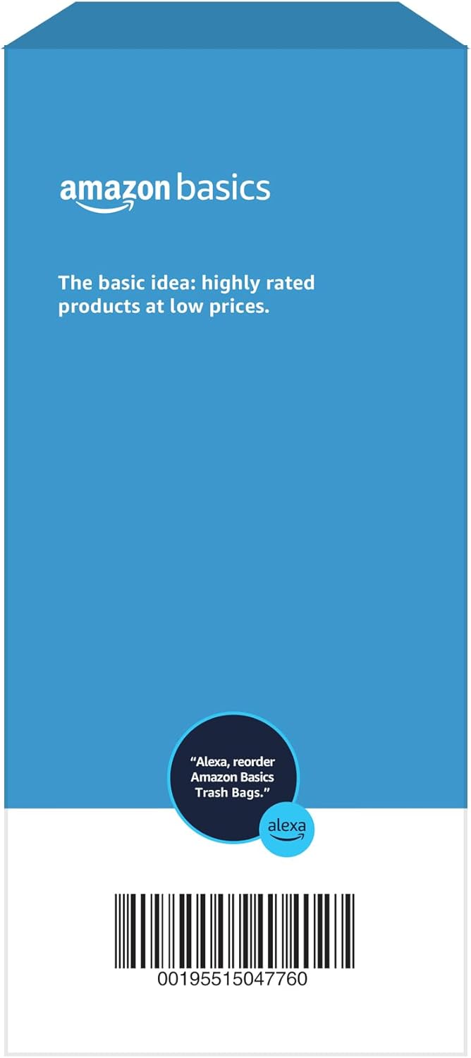 Amazon Basics 39 Gallon Lawn & Leaf Heavy Duty Drawstring Trash Bags, 20% Post Consumer Recycled, 40 Count, Black