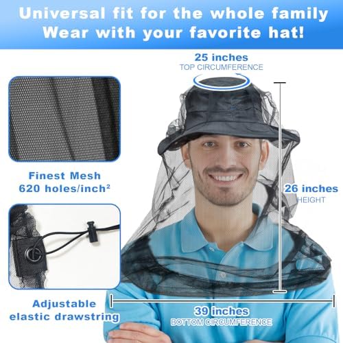South to East Mosquito Head Net for Insects 2 Pack, Fly & Bug Protection